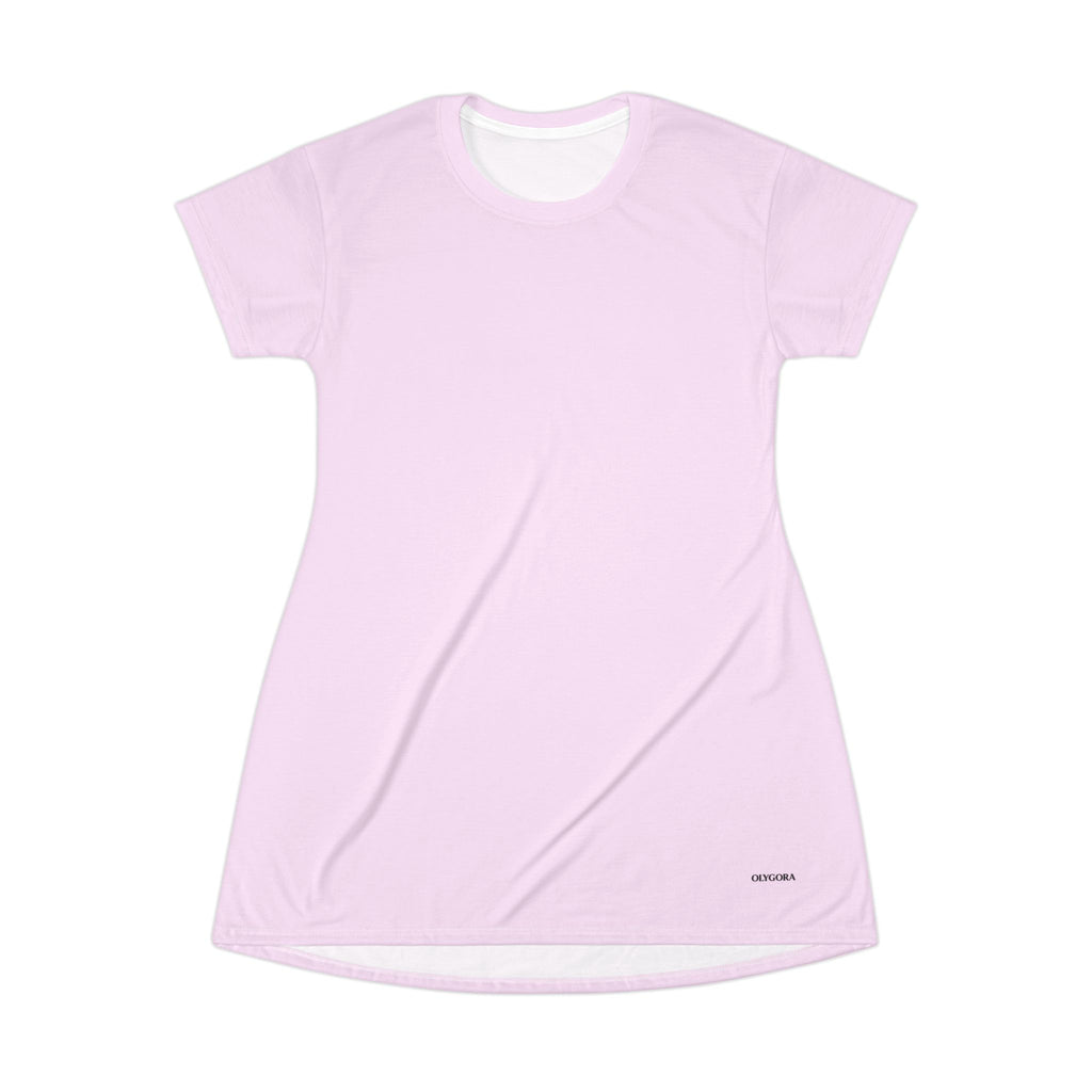 Pastel Pink T-Shirt Dress — Casual A-Line Tee Dress for Women