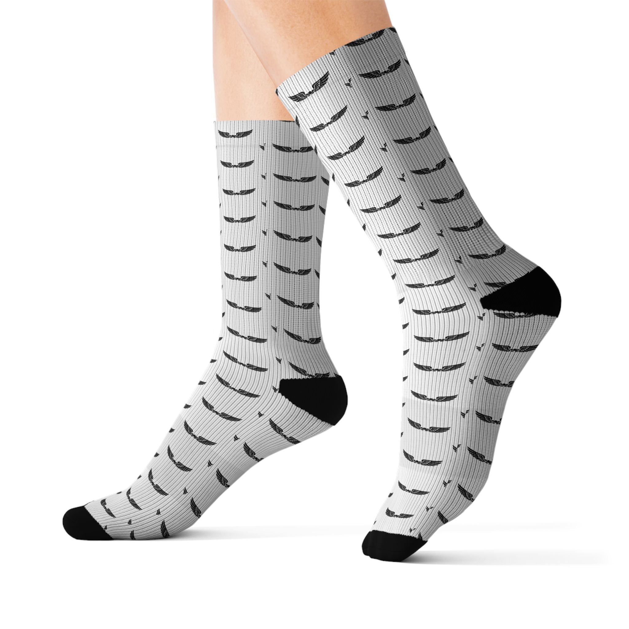 Eyelash Pattern Sublimation Socks — Cute Beauty Salon Crew Socks