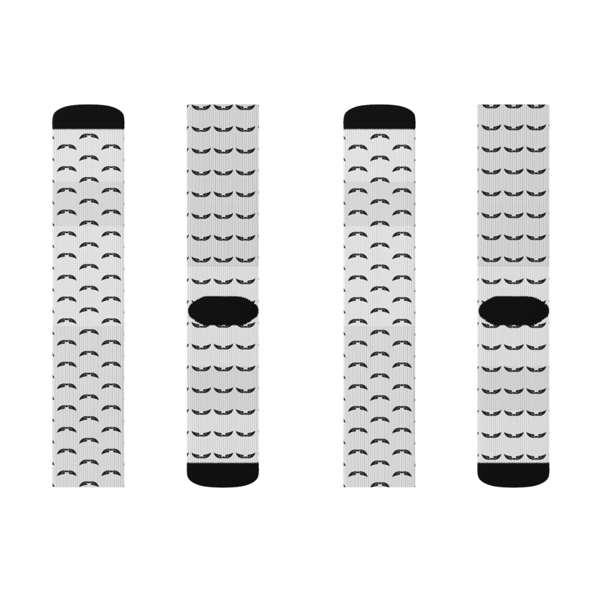 Eyelash Pattern Sublimation Socks — Cute Beauty Salon Crew Socks