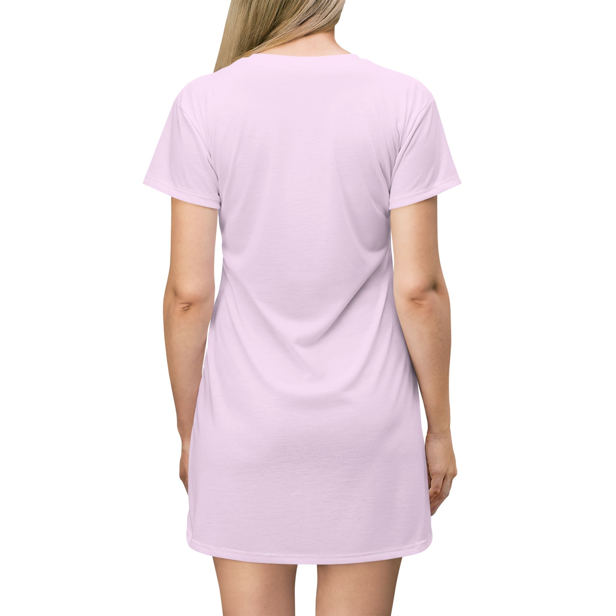 Pastel Pink T-Shirt Dress — Casual A-Line Tee Dress for Women
