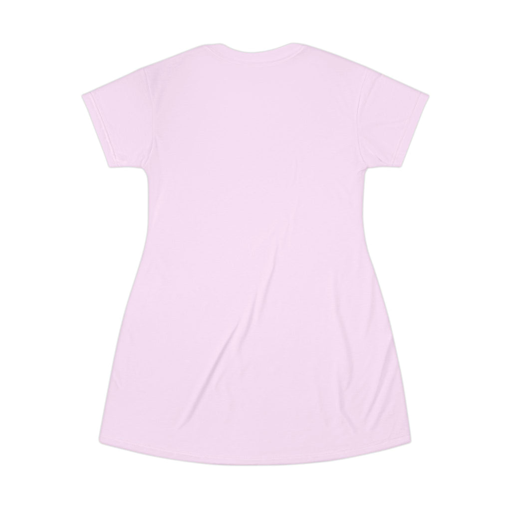 Pastel Pink T-Shirt Dress — Casual A-Line Tee Dress for Women